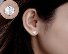 Load image into Gallery viewer, Luxury Female 6/7/8mm Round Lab Diamond Earrings 100% Real 925 Sterling Silver Earrings For Women Small Screw Stud Earrings
