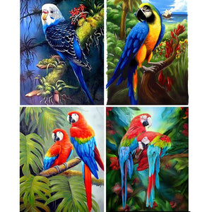 DIY 5D Diamond Painting Birds Parrots Resin Full Round Drill Cross Stitch Embroidery Diamond Mosaic
