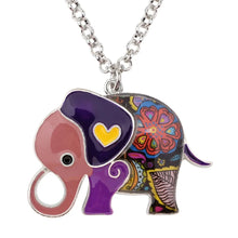Load image into Gallery viewer, Enamel Alloy Jungle Elephant Choker Necklace Chain Pendant Peaceful Novelty Jewelry  Accessories For Women Girl Ladies Men Kids
