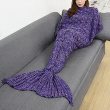Load image into Gallery viewer, Mermaid Blanket Mystical Crypted Blankets Soft Knitting Fish Tail Blanket Costume Birthday Gifts For Girls
