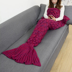 Mermaid Blanket Mystical Crypted Blankets Soft Knitting Fish Tail Blanket Costume Birthday Gifts For Girls