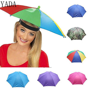 Umbrella Hat Novelty Foldable Outdoor Sun Shield Rainy Day Hands Folding & Waterproof Multi-color Hat Cap Great Gift