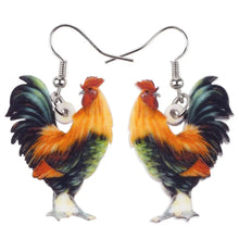 Load image into Gallery viewer, Acrylic Chicken Hen Earrings Big Long Dangle Drop Novelty Farm Fowl Jewelry For Women Girls Cartoon Animals Chicken Lady
