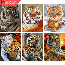 Load image into Gallery viewer, DIY 5D Diamond Painting Tiger &amp; Tiger Cubs Cross-Stitch Diamond Embroidery Full Square/Round Drill Mosaic Painting Decoration
