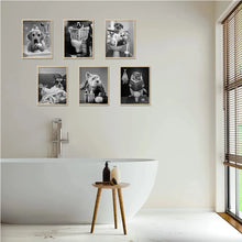 Load image into Gallery viewer, Black And White Modern Funny Toilet Bathroom Dog Stylish Wall Art DIY Diamond Painting 5D Diamond Mosaic Home Decor
