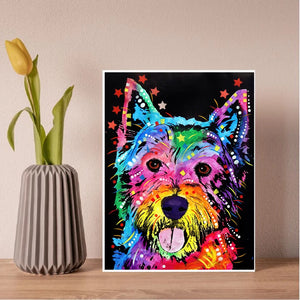 5D DIY Diamond Painting Colorful Cute Dogs Cross-Stitch Kit Full Diamond Embroidery Mosaic Art Home Decoration Personal Gifts