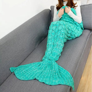 Mermaid Blanket Mystical Crypted Blankets Soft Knitting Fish Tail Blanket Costume Birthday Gifts For Girls