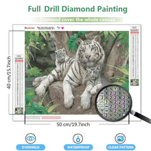 Load image into Gallery viewer, Bengal White Tiger Diamond Embroidery Animals DIY Mosaic Panting Full Drill Resin 5D Diamond Painting
