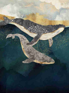 DIY Diamond Painting Craft Kit Whales at Play Ocean Animal Diamond Art Kits Free Tools Tray Ships from USA Great Do It Yourself Kits