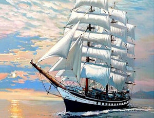 5D DIY Diamond Painting Full Square Drill Old World Sailing Ship 3D Embroidery Cross Stitch Mosaic Home Decor