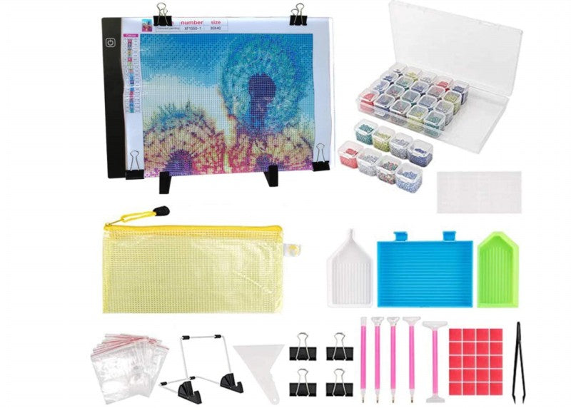 Diamond Painting A4 LED Light Pad Kit 5D Diamond Painting Accessories Tool Set USB Power LED Tracing Light Box Dimmable for Art Work