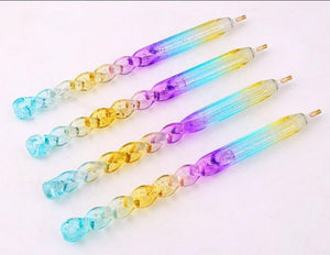 Rainbow Diamond Painting Point Drill Pen Tool 5D DIY Diamond Embroidery Cross Stitch Colorful Rhinestone Point Pen Tools Gift