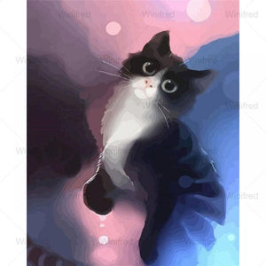 5D DIY Diamond Embroidery Cat and Kitten Butterfly Full Square Round Drill Diamond Painting Cute Animal Cross Stitch Home Decor