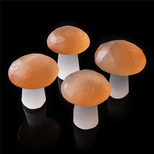 Load image into Gallery viewer, 1pcs Mushroom Decor Natural Selenite Quartz Crystal Polished Stones Home Decoration Reiki Healing Natural Quartz Stone Selenita
