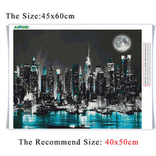 Load image into Gallery viewer, 5D Diamond Painting Full Square Round City Night Needlework Embroidery Landscape Home Decor Gift Picture Cityscape
