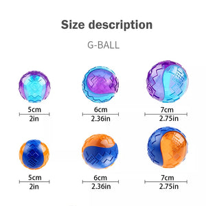 Pet Dog Squeaky Toys Ball Puppy Chew Toys Squeak Sound Pure Natural Non-Toxic Rubber Outdoor Play Small Big Dog Funny Elasticity Ball
