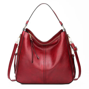 Leather Womens Hobo Bag Female Handbags Leisure Shoulder Bags Fashionable Purses Vintage Style Large Capacity Tote Bag