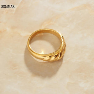 Gold Plated Rings For Women Golden Silver Twist Ring Finger Fashion Jewelry Finger Accessories Gifts Stylish Rings For Sale