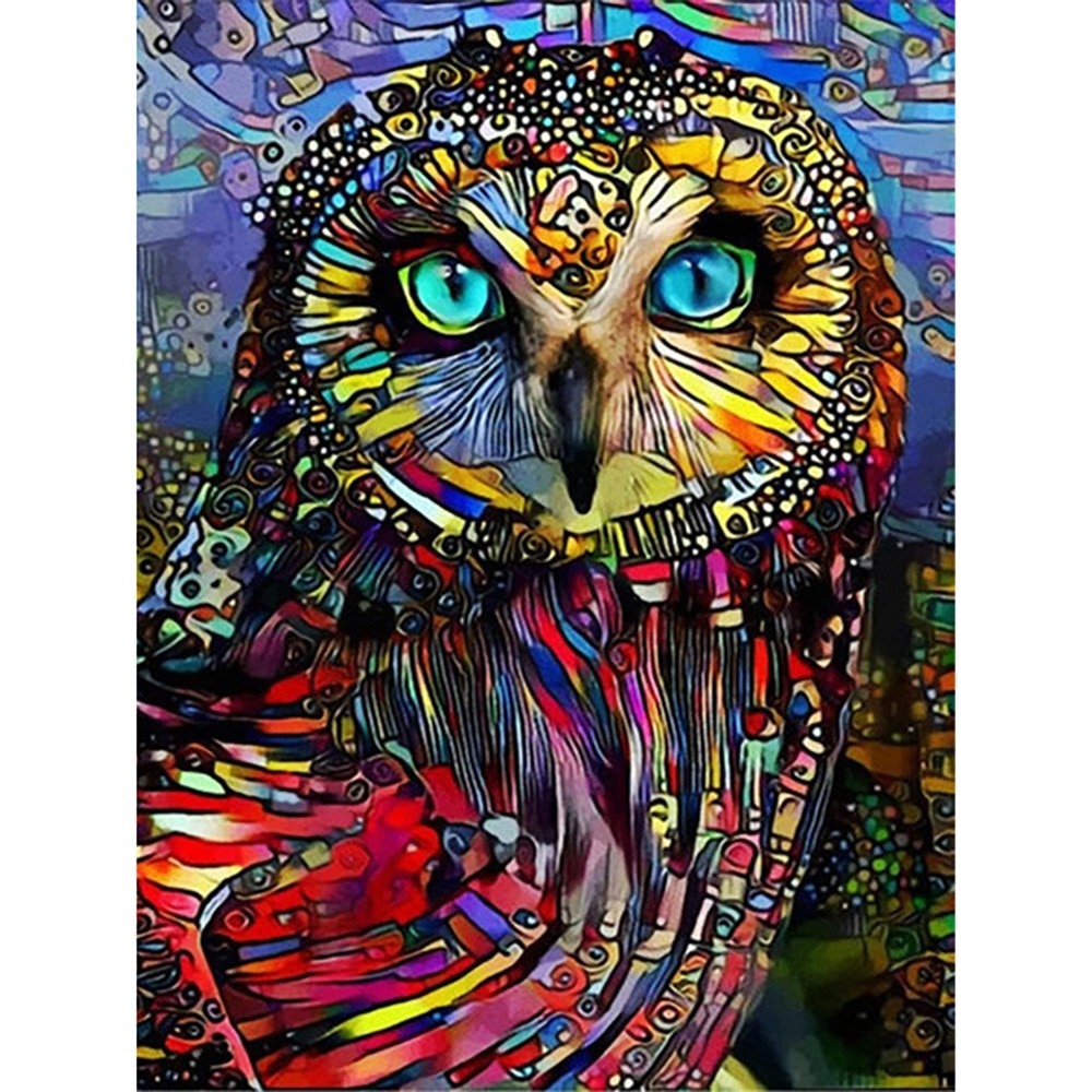 Owl Full Round Drill 5D DIY Diamond Painting Bird Cross Stitch Embroidery Animal Picture 30x40cm Ships from USA