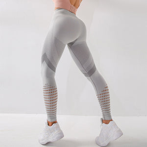 Sexy High Waist Fitness Leggings Women Seamless Leggings Hollow Printed Workout Slim Pants Spandex Elastic ityWorkout Socks