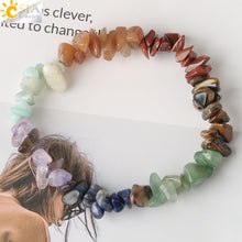 Load image into Gallery viewer, 7 Chakras Bracelets Reiki Natural Gem Stone Healing Crystal Bracelet Chipped Gravel Bead Amazing Energy Chakra Precious Stones

