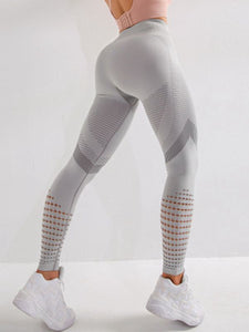 Sexy High Waist Fitness Leggings Women Seamless Leggings Hollow Printed Workout Slim Pants Spandex Elastic ityWorkout Socks