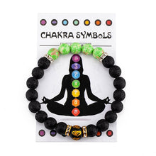 Load image into Gallery viewer, 7 Chakra Bracelet with Meaning Card for Men Women Natural Crystal Healing Anxiety Jewelry Mandala Yoga Meditation Bracelet Gift

