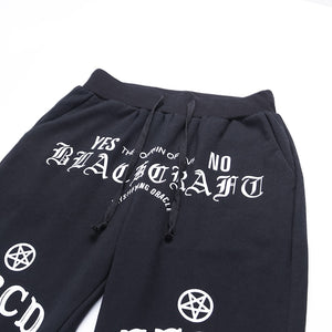 New Punk Grunge Gothic Pants Wegi Board Pentagram Pant Hollow Out Patchwork Trouser Vintage Look Ouija Board Black Trendy Joggers