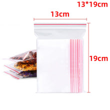 Load image into Gallery viewer, 100-500PCS Resealable Zip Lock Plastic Bags Self Seal Clear Poly Bag Food Storage Package Pouches Vacuum Fresh Organize Bag
