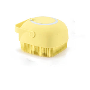 Soft Silicone Dog Bath Brush Pet Shampoo Dispenser Massage Grooming Shower Brush for Short Long Haired Dogs and Cats Washing