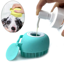 Load image into Gallery viewer, Soft Silicone Dog Bath Brush Pet Shampoo Dispenser Massage Grooming Shower Brush for Short Long Haired Dogs and Cats Washing
