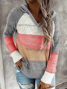Bohemian Hooded Sweaters Jumper Pullovers Woman Clothes Multi-Color Holiday Autumn Winter Pull Over Vintage Sweater Female