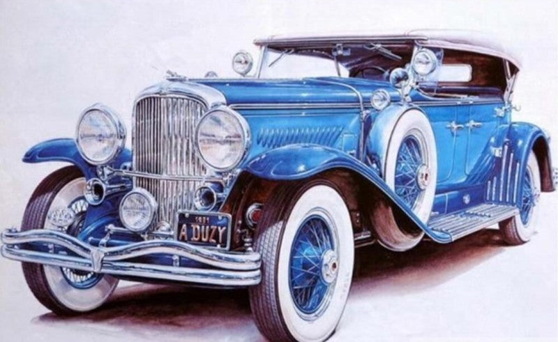 Blue Classic Car 5D DIY Diamond Painting Full 5D Square Drill Cross Stitch Embroidery Home Decor Gift