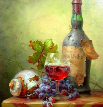 Load image into Gallery viewer, Classic Wine Bottle Grapes 5D DIY Diamond Painting Full Square Drill Cross Stitch Embroidery 5D Home Decor DIY Gifts
