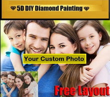 Load image into Gallery viewer, Make Your Own Diamond Painting Canvas 5D DIY Diamond Painting Send Your Photo Custom Full Diamond Rhinestone Embroidery
