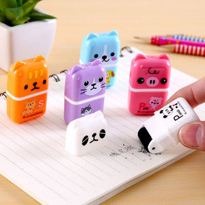 1pcs Cute Cartoon Roller/Colorful Rectangle Eraser Rubber Students Stationery Kids Gifts School Office Correction Supplies