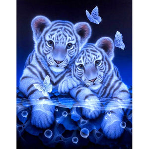 5D DIY Diamond Painting Tiger Cubs Full Drill 3D Square/Round Embroidery Cross Stitch 5D Home Decor Diamond Art