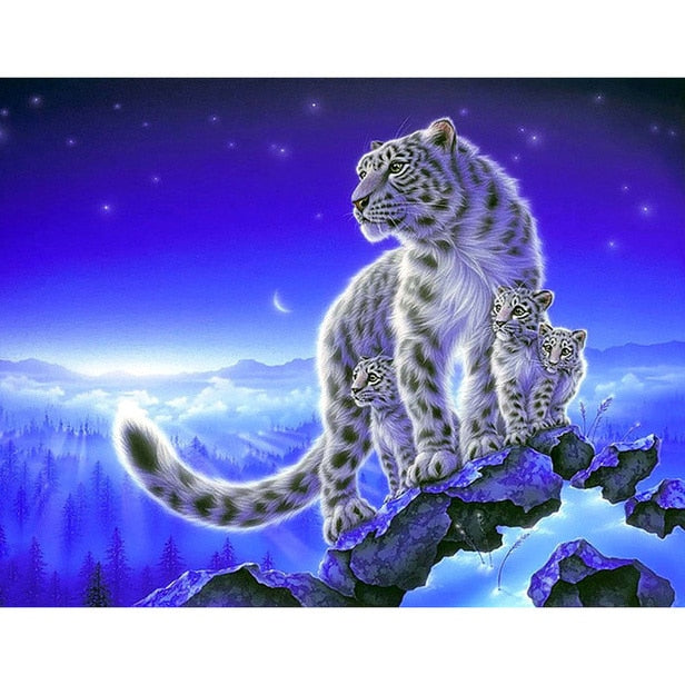White Tiger 5D DIY Animal Diamond Painting Full Drill 3D Square/Round Drill Embroidery Cross Stitch Home Decor Diamond Art