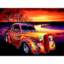 Load image into Gallery viewer, 5D Diamond Painting Hot Rod At Sunset DIY Full Drill Square Round Diamonds Arts Crafts Embroidery Rhinestone Painting Home Decoration
