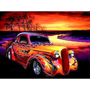 5D Diamond Painting Hot Rod At Sunset DIY Full Drill Square Round Diamonds Arts Crafts Embroidery Rhinestone Painting Home Decoration
