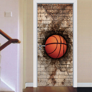 Custom Size Landscape Wood Door Stickers For Living Room Bedroom PVC Self Adhesive Wallpaper Waterproof Renovation Mural Decals