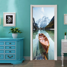 Load image into Gallery viewer, Custom Size Landscape Wood Door Stickers For Living Room Bedroom PVC Self Adhesive Wallpaper Waterproof Renovation Mural Decals
