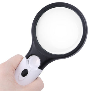 LED Light Magnifier Diamond Painting Tool Paint By Numbers Tools 3X 45X 3 LED Light Handheld Magnifier Reading Map Newspaper
