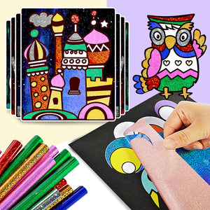9pcs/Set Cute Cartoon DIY Magic Transfer Wticker Transfer Painting Crafts for Kids Arts And Crafts Toys for Children Gift