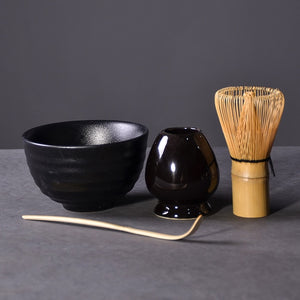 4pcs/set traditional japanese tea sets matcha gift-set bamboo matcha whisk scoop ceremic Matcha Bowl Whisk Holder