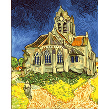 Load image into Gallery viewer, Vincent Van Gogh &quot;The Church at Auvers&quot; 5D Diamond Painting Kit Full AB Drills Kits for Adults Kids DIY Mosaic Cross Stitch Pattern Handmade Embroidery Kits Wall Décor
