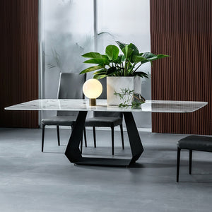 2019 small department modern recetanger marble dining table set furniture