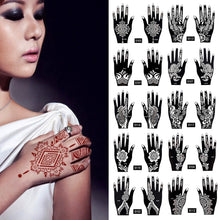 Load image into Gallery viewer, 2-Pc Set Temporary Tattoo stencil 25 designs Body Art Men Women Indian Henna Pattern Beauty Waterproof Fake Arm Hand Reusable Tattoo

