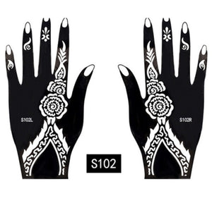 2-Pc Set Temporary Tattoo stencil 25 designs Body Art Men Women Indian Henna Pattern Beauty Waterproof Fake Arm Hand Reusable Tattoo
