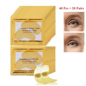 40-pcs Korean Beauty Cosmetics Gold Crystal Collagen Patches For Eye Moisture Anti-Aging Acne Eye Mask Skin Care